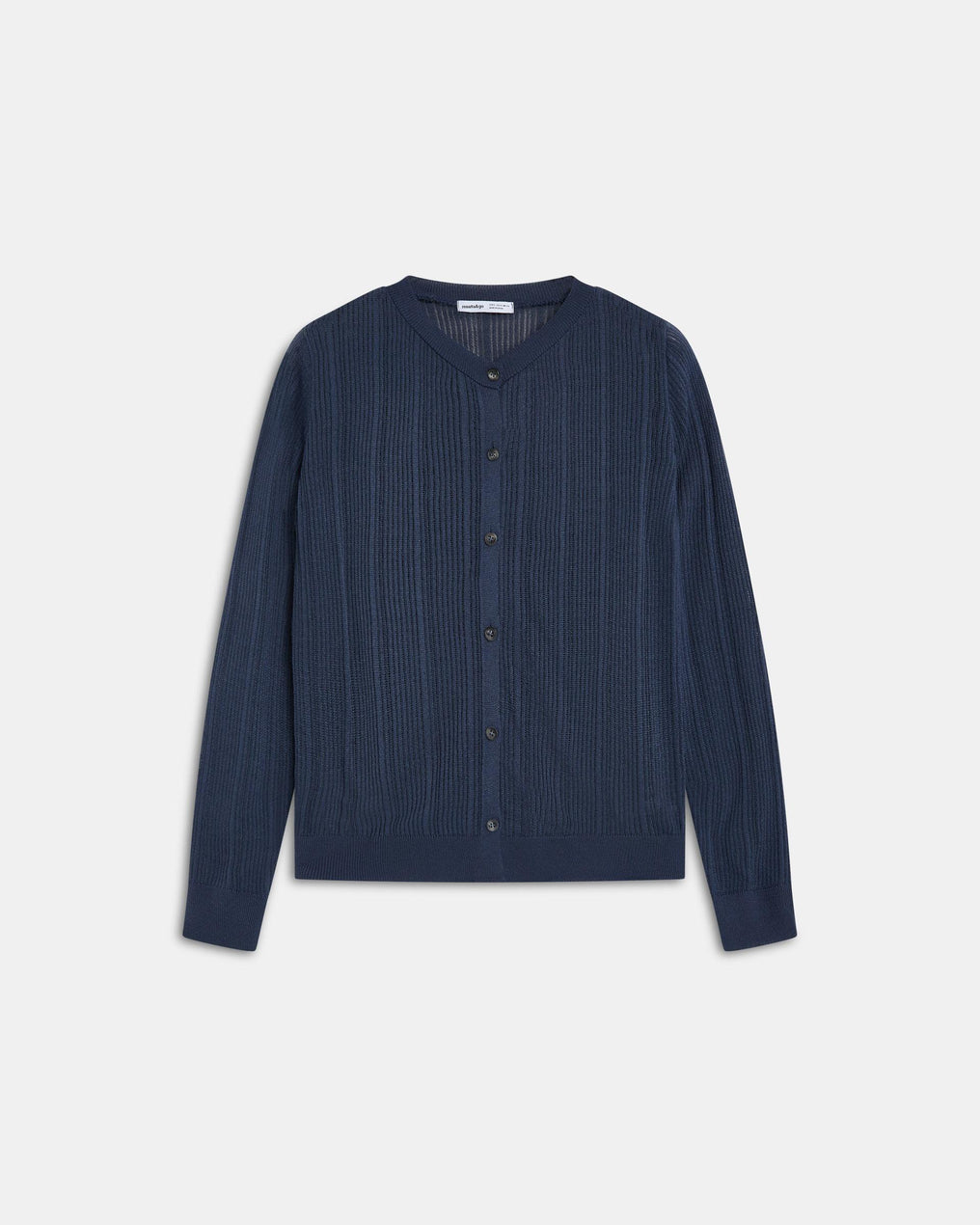 Veste Maille Côtelé Bleu