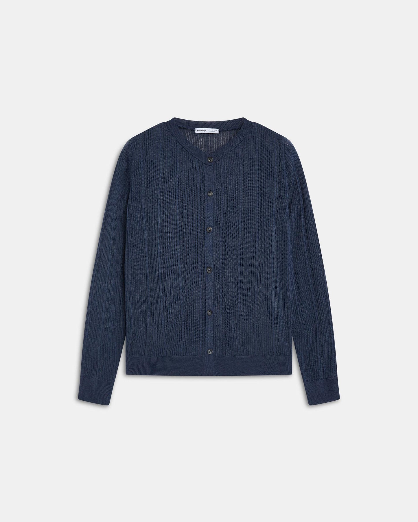 Veste Maille Côtelé Bleu