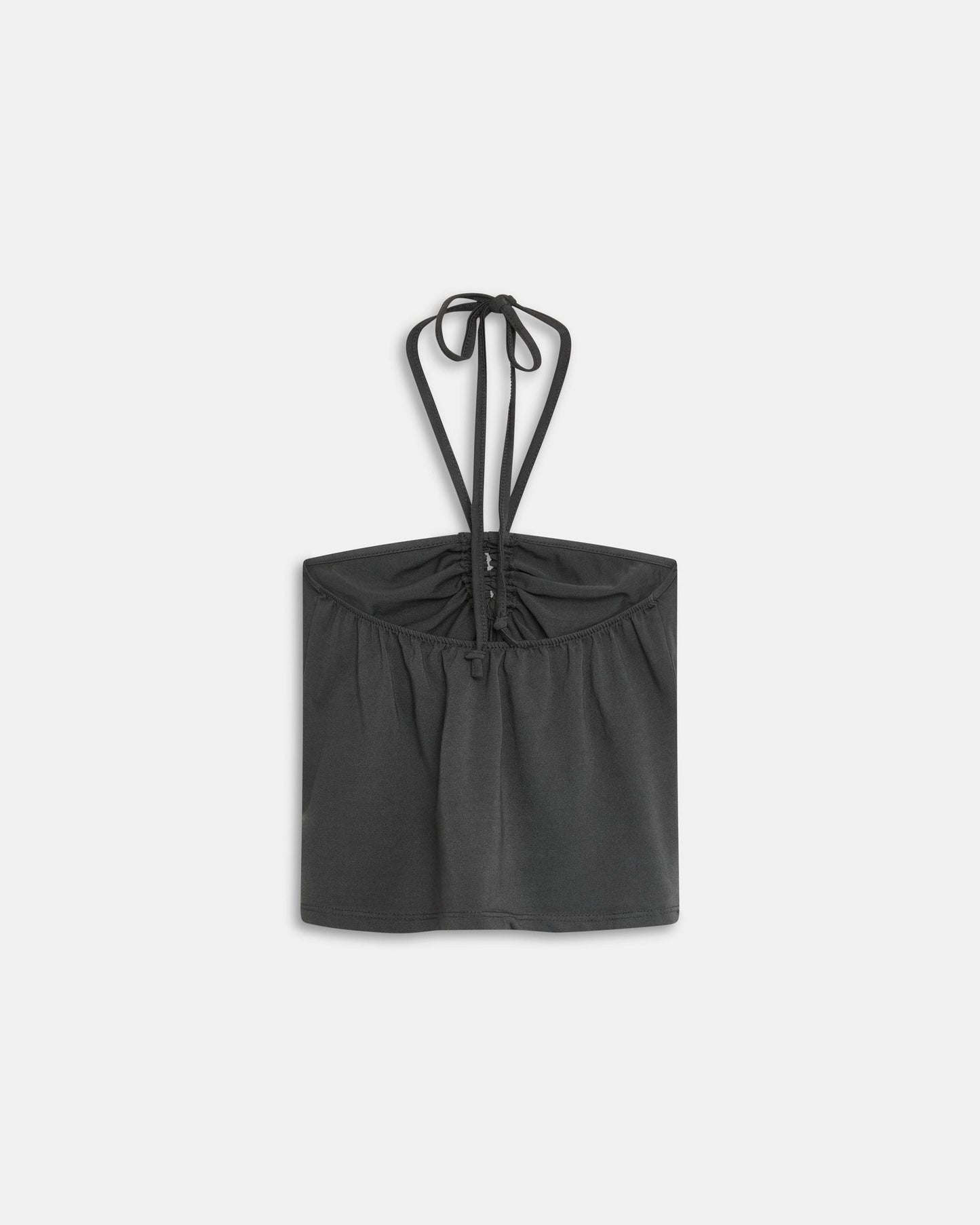 T-shirt Halter Franzido Frontal Antracite