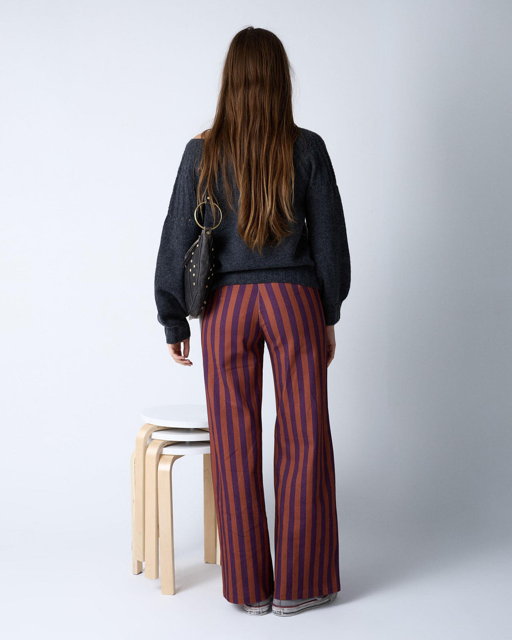 Two-tone Orange Striped Pants