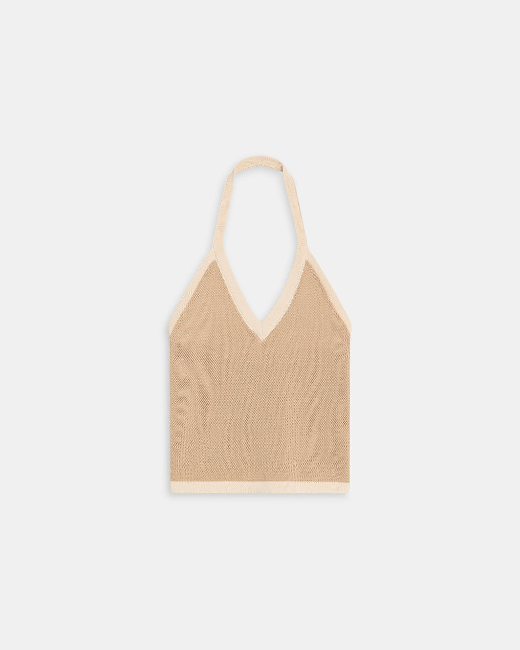 Top Punto Halter Contraste Beige