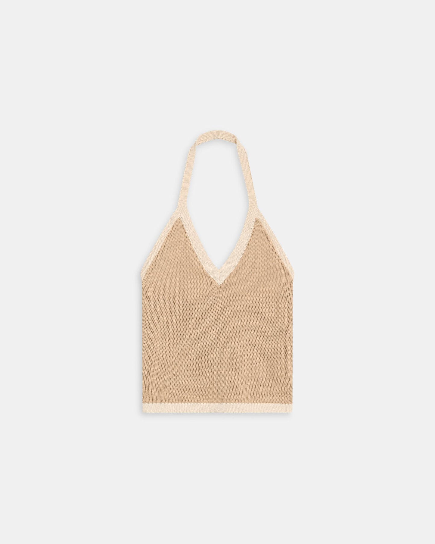 Top Punto Halter Contraste Beige