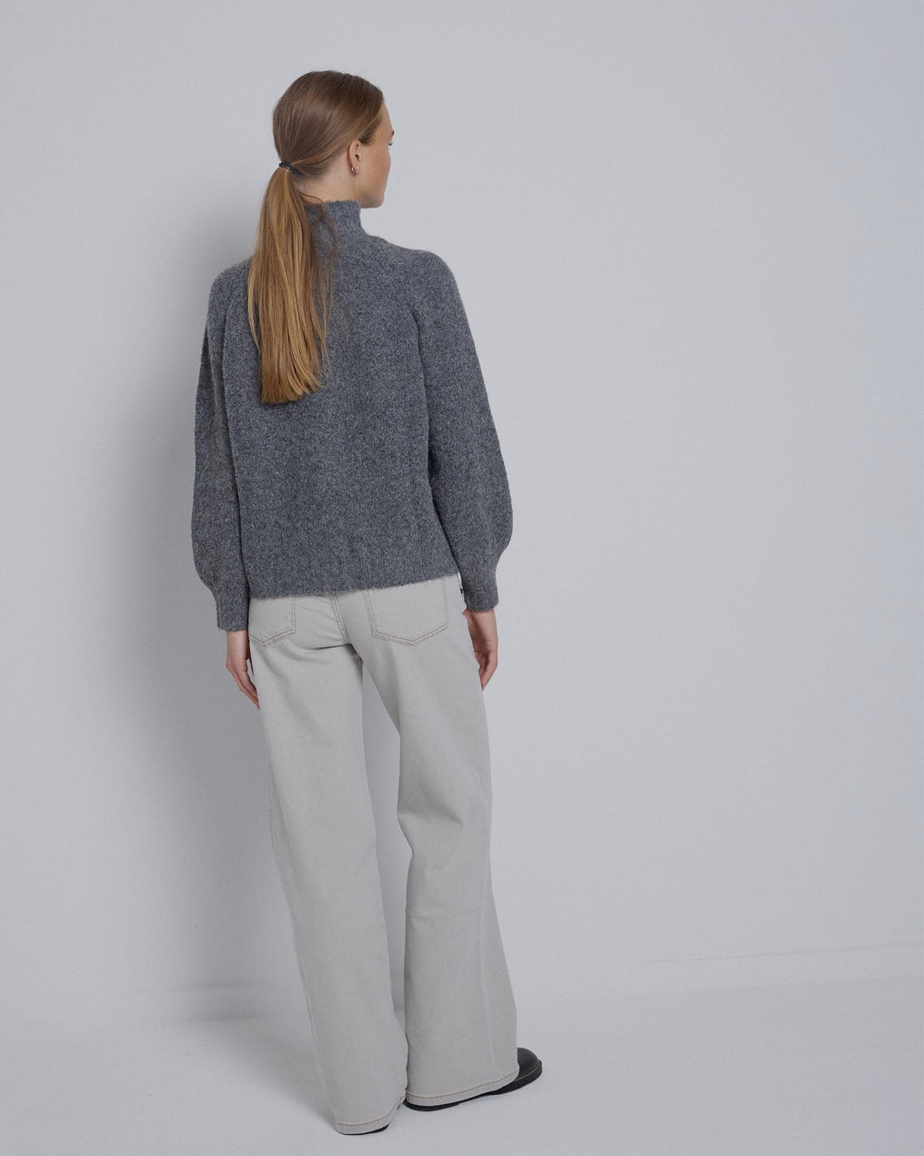 Jersey Punto Cuello Alto Gris