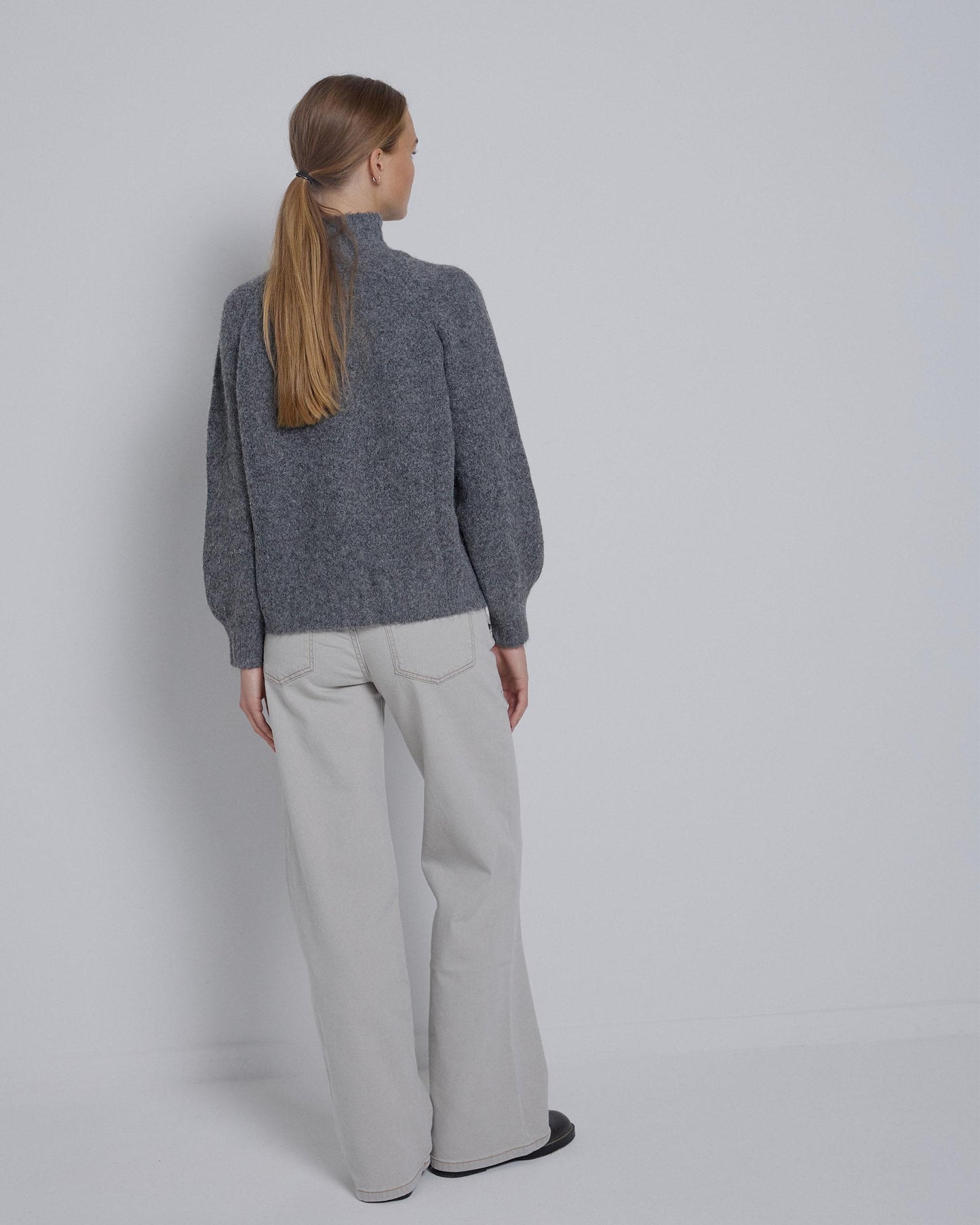 Jersey Punto Cuello Alto Gris