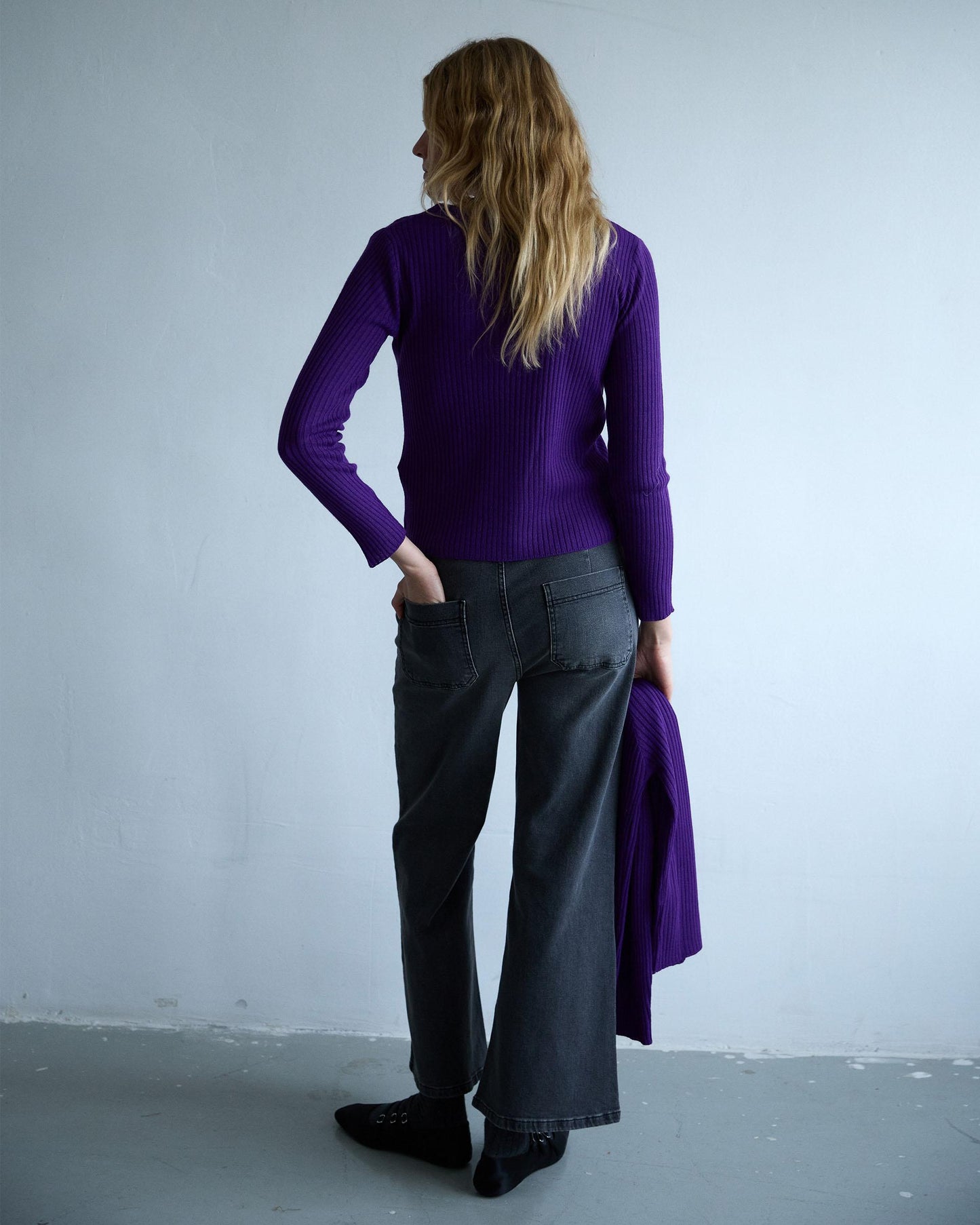 Top Punto Escote Lágrima Morado