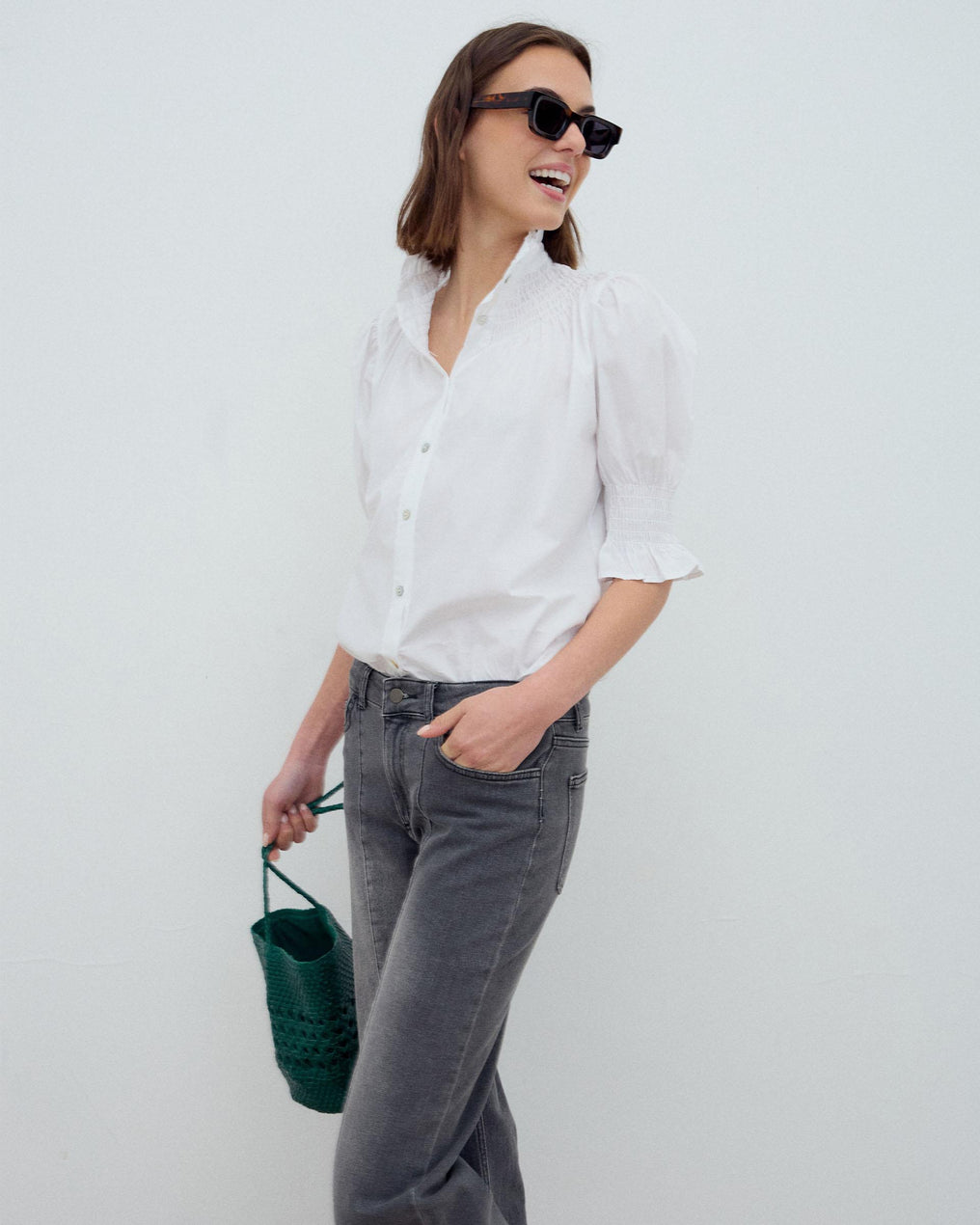 Blusa Manga Corta Blanca