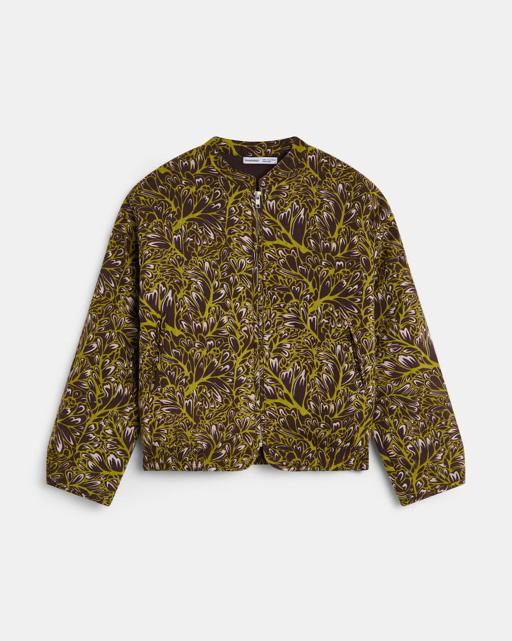 Chaqueta Bomber Estampado Marrón