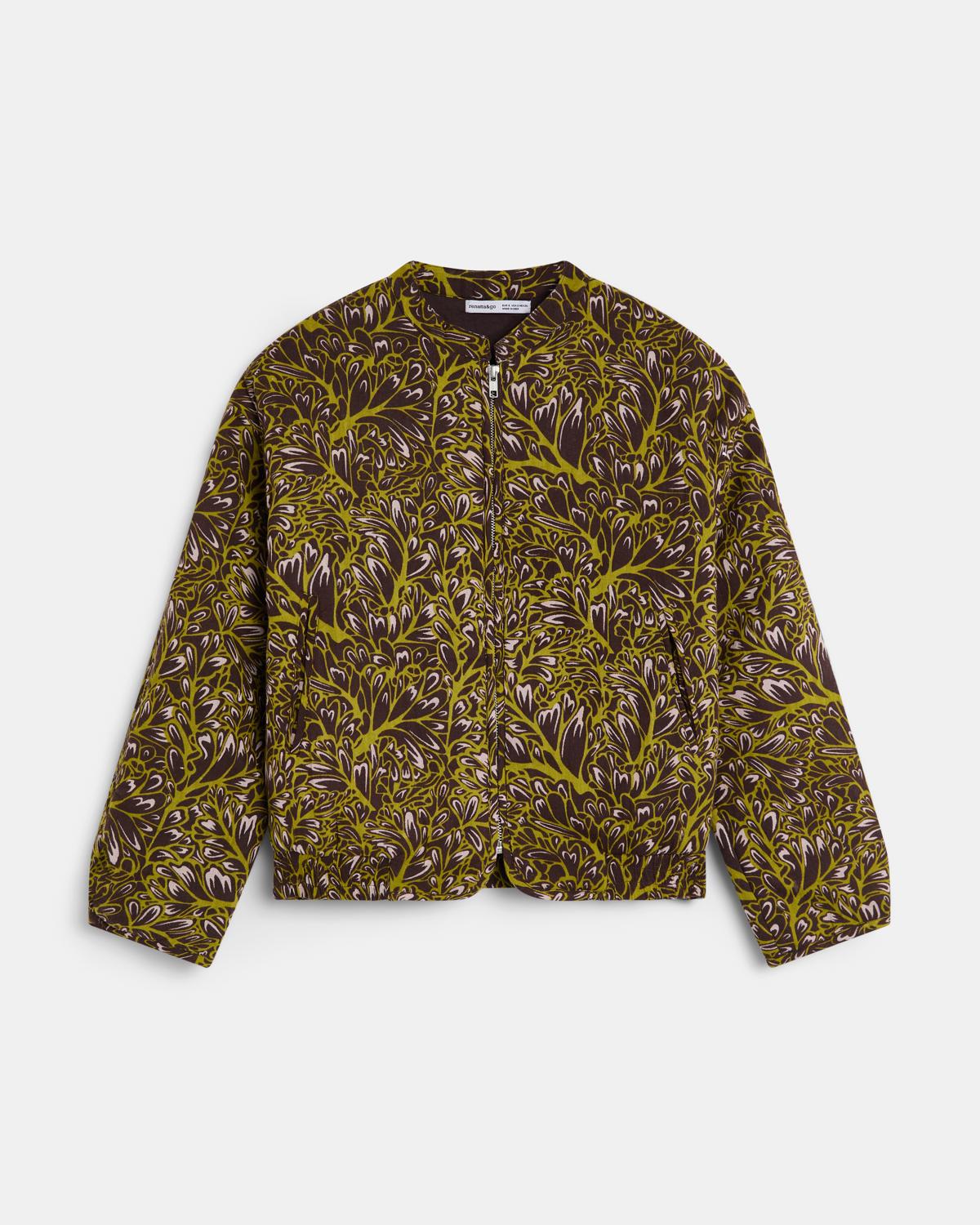Chaqueta Bomber Estampado Marrón