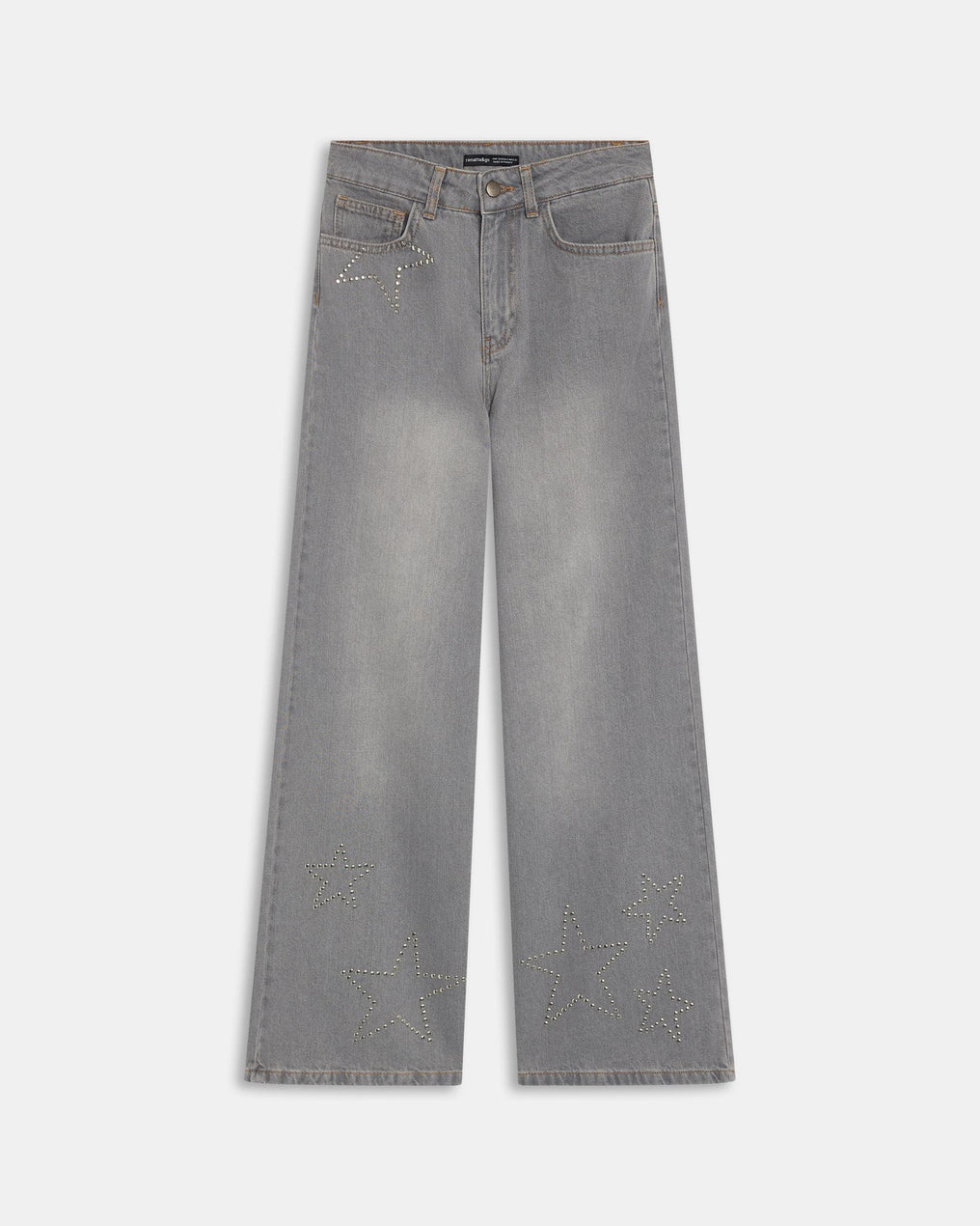 Jeans Tachas Estrelas Cinzento