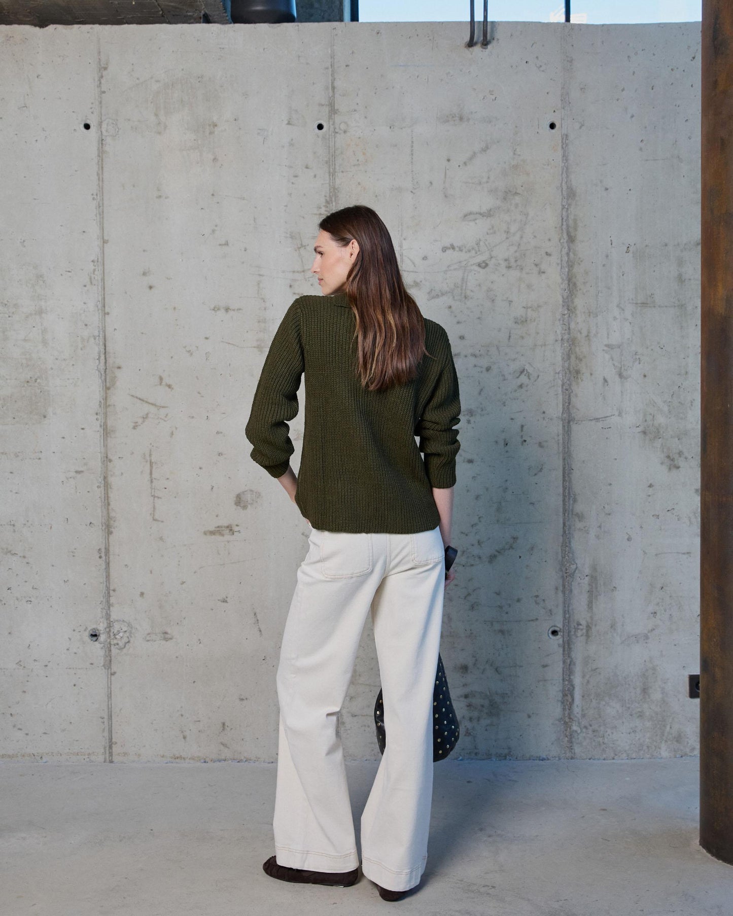 Chaqueta Cuello Ancho Verde Militar