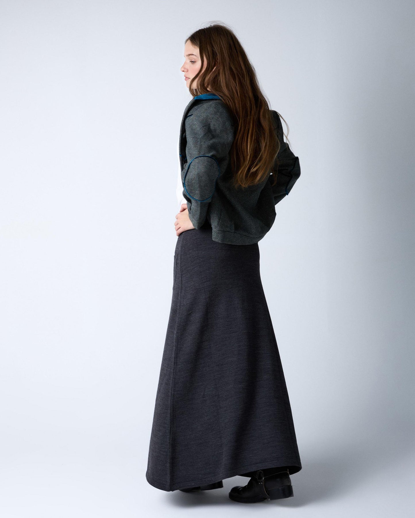 Falda Punto Bolsillos Antracita