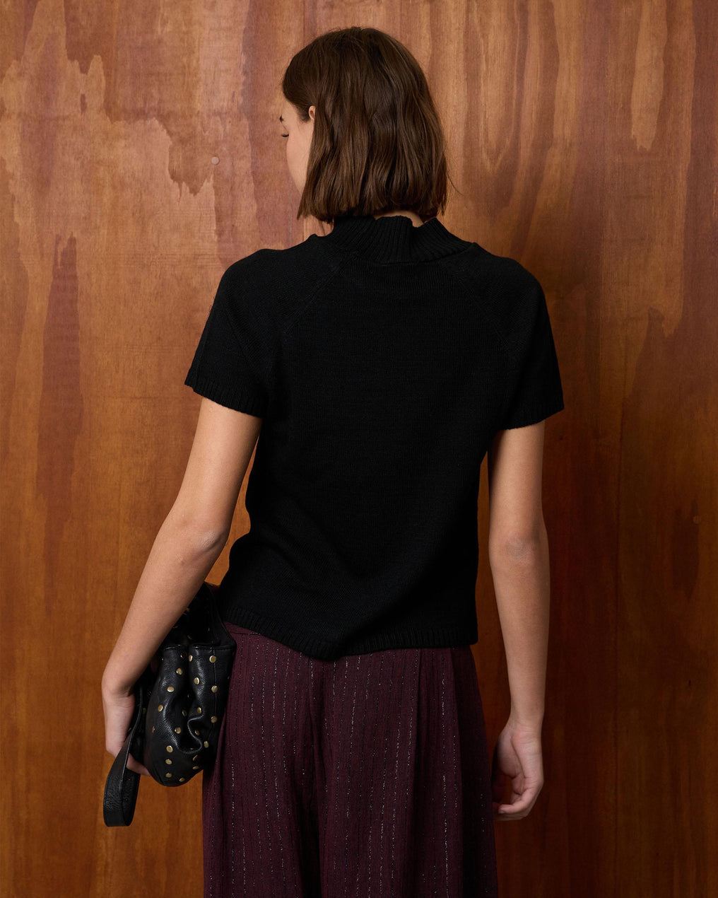 Top Punto Manga Corta Negro