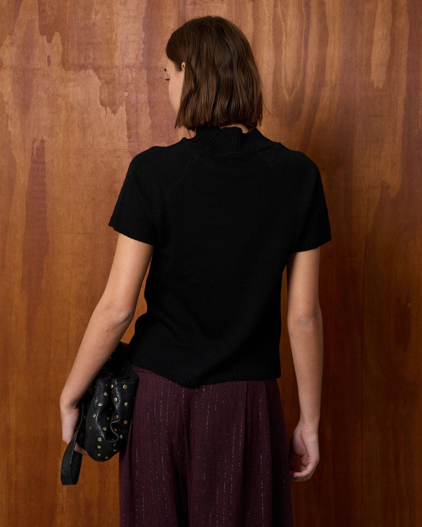 Top Punto Manga Corta Negro