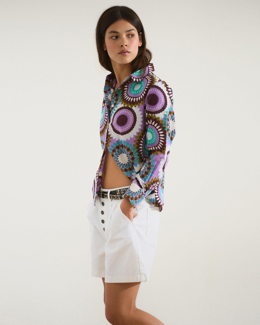 Camisa Estampada Morado
