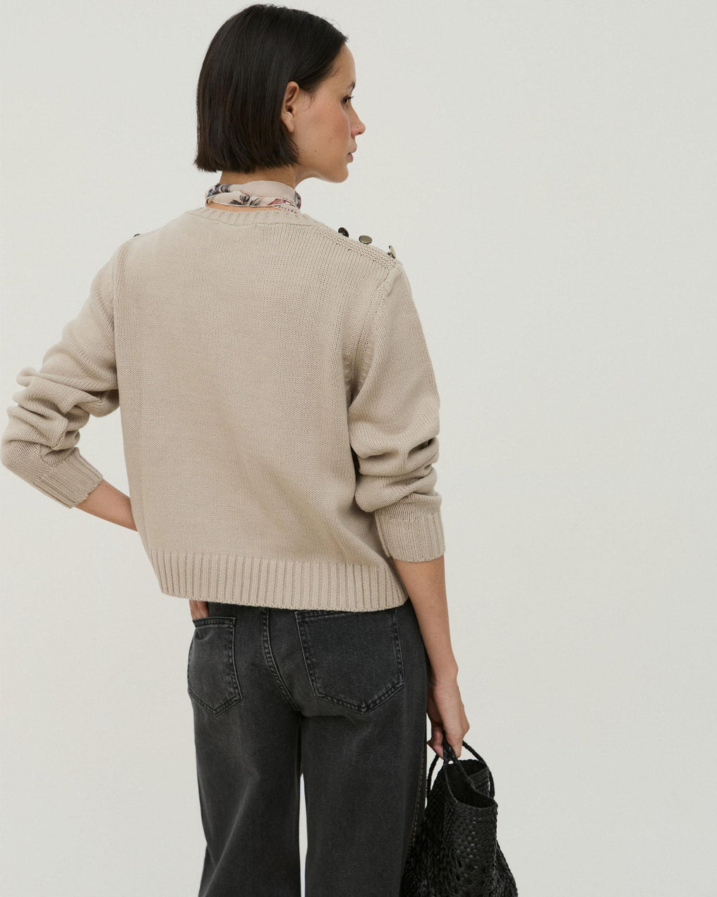 Jersey Botones Hombros Beige