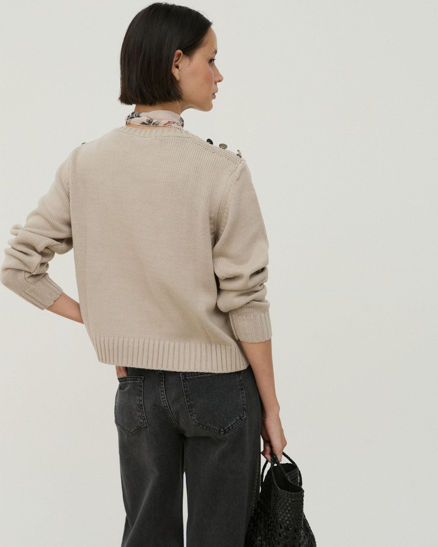 Jersey Botones Hombros Beige