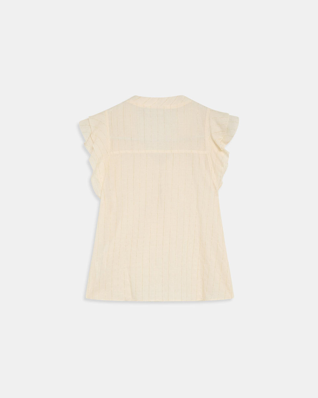 White Lurex Striped Sleeveless Blouse