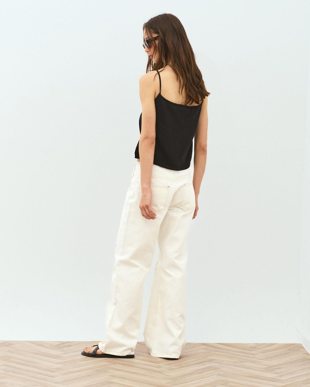 Top Black Button Stitch