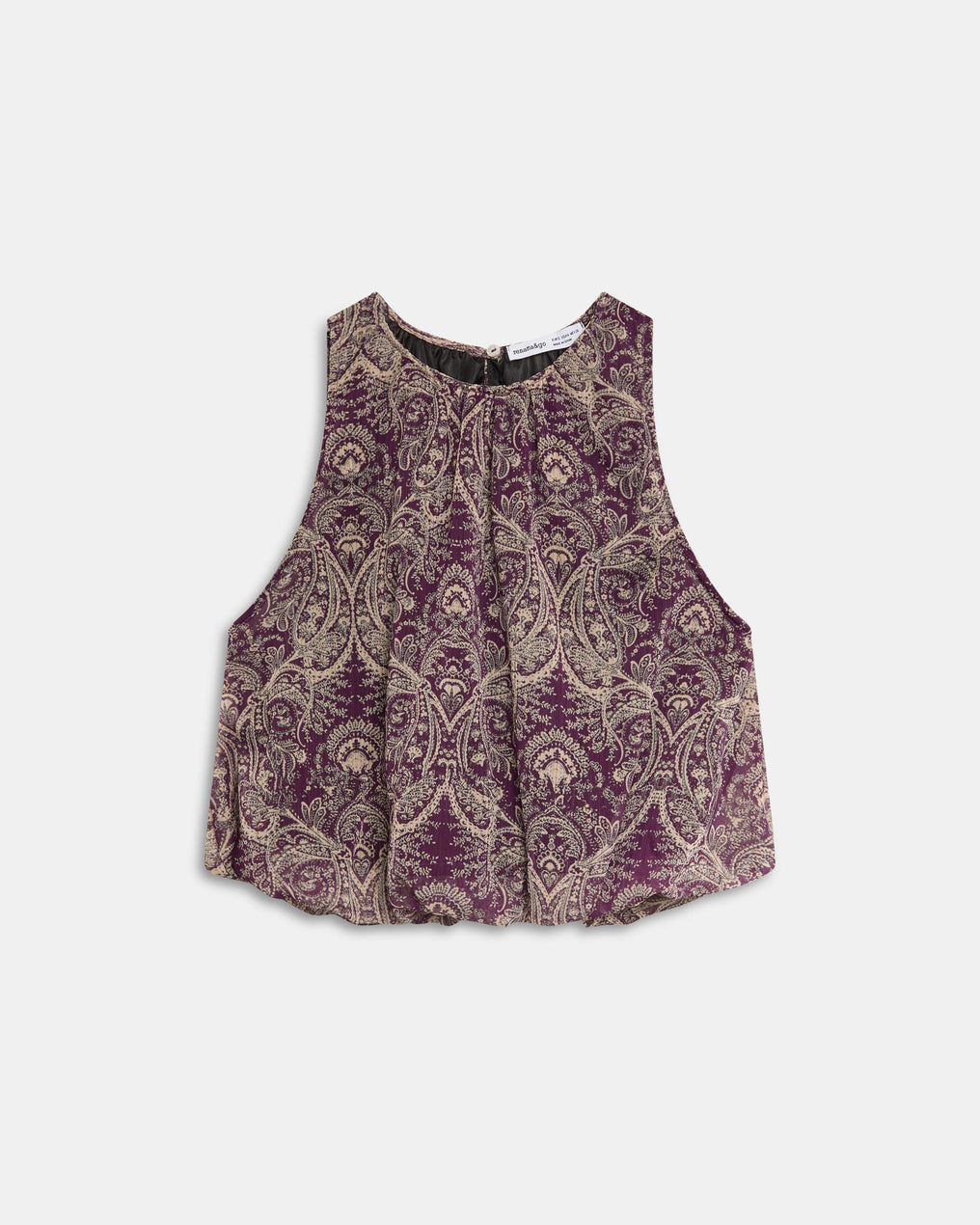 Top Fluido Estampado Roxo