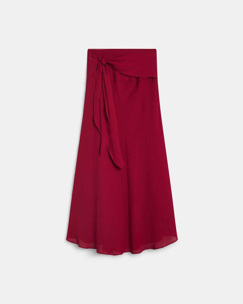 Burgundy Tie-Front Maxi Skirt