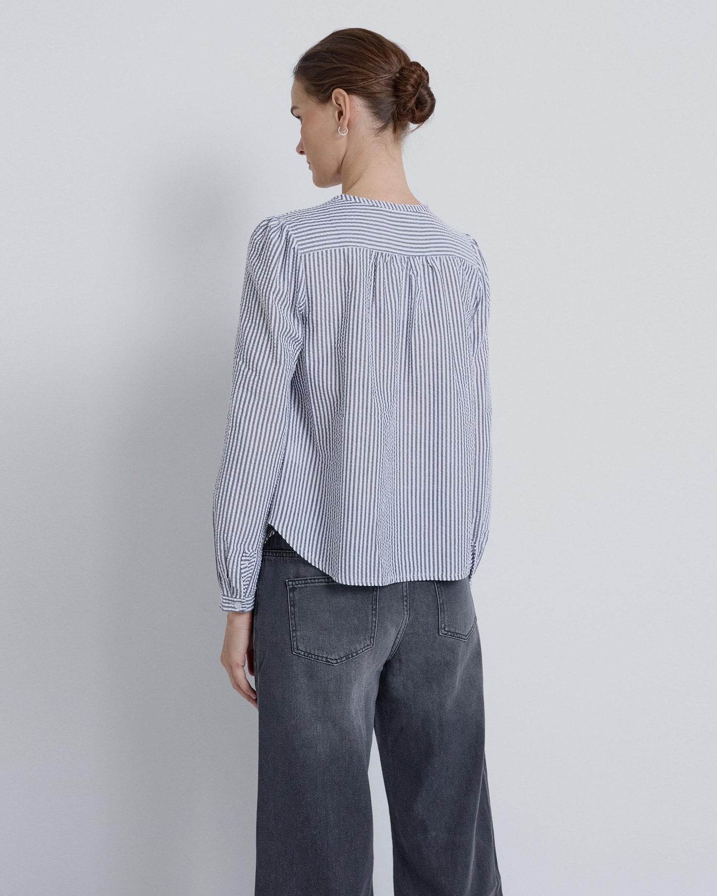 Camisa Rayas Nido De Abeja Antracita