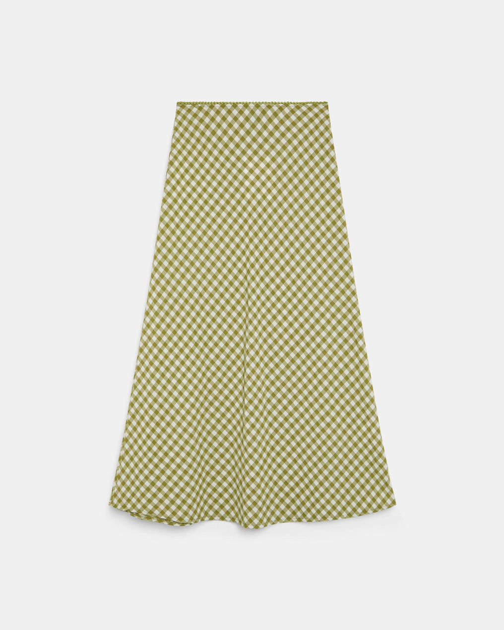 Falda Fluida Cuadros Verde Oscuro