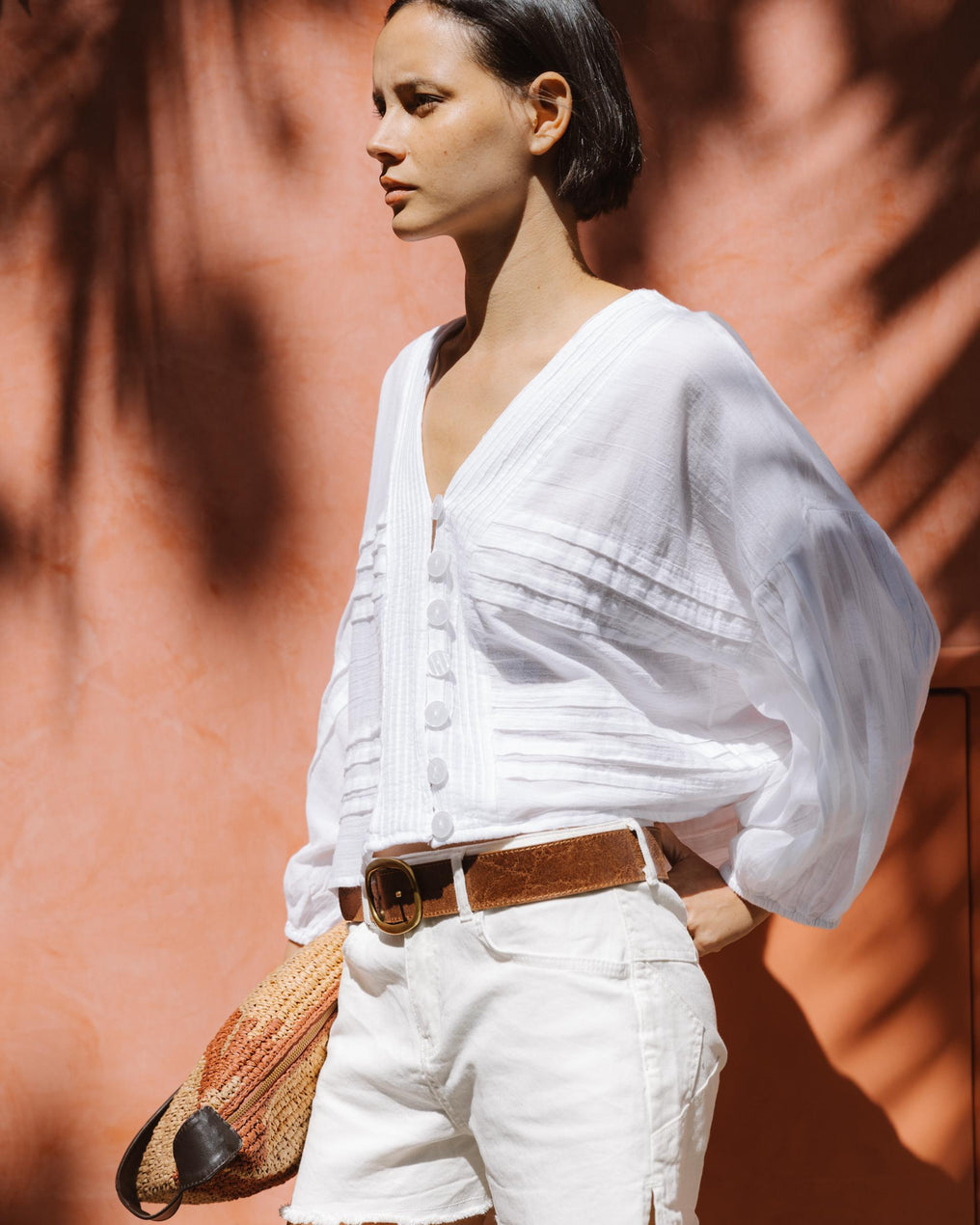 Blouse Plis Blanc