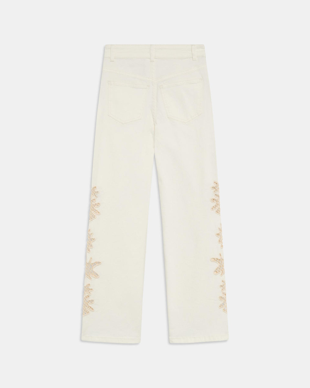 Jeans Detalhe Crochet Branco