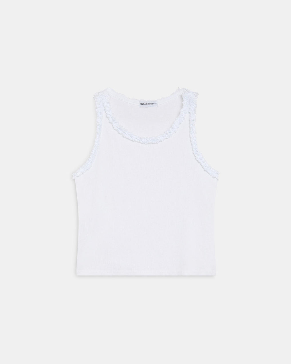 White Ruffle Tank Top