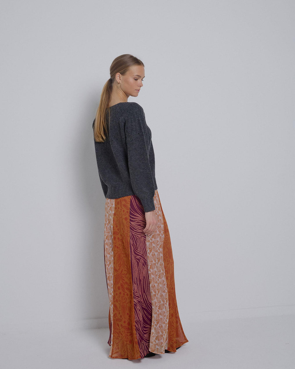 Orange Patchwork Skirt