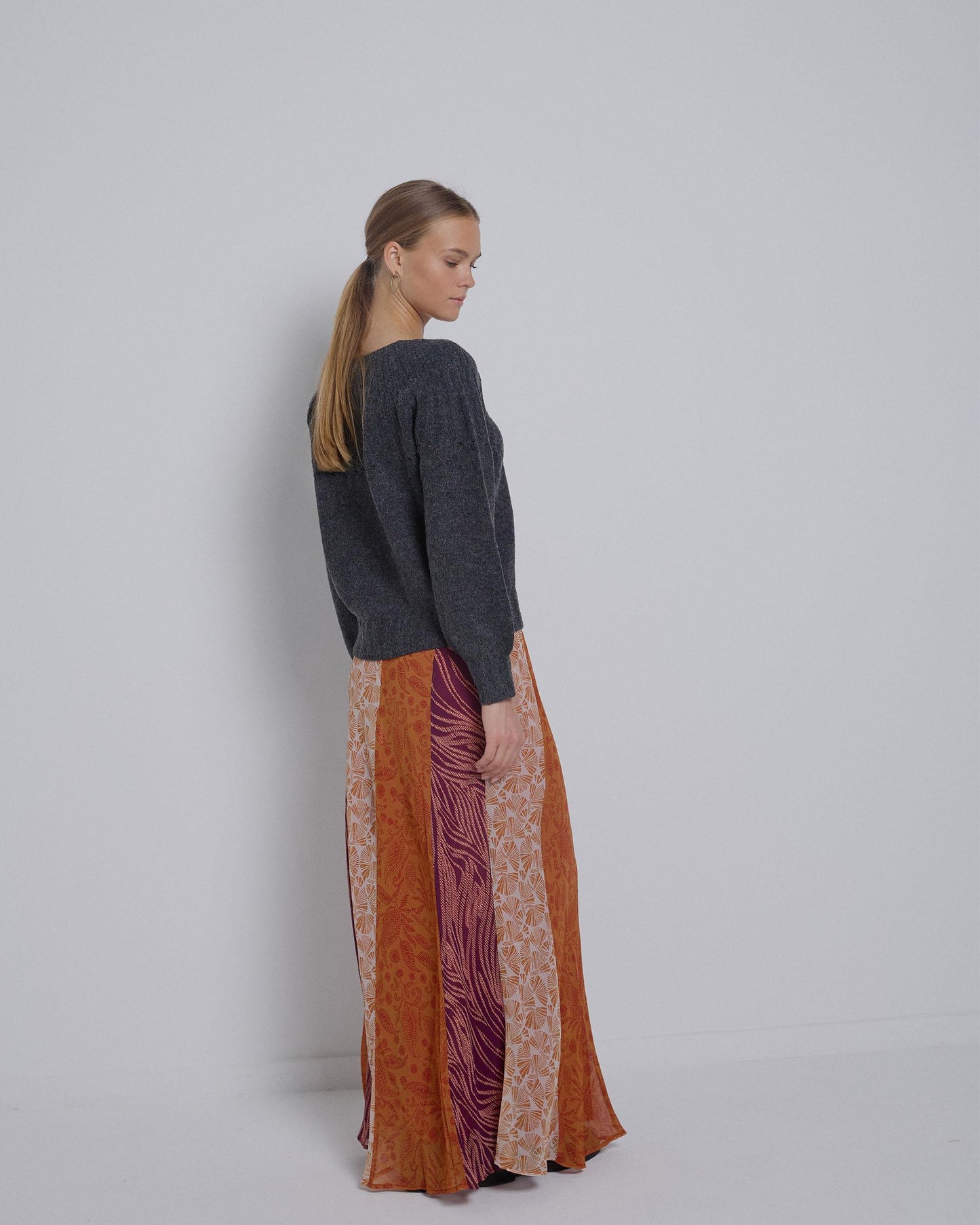 Orange Patchwork Skirt