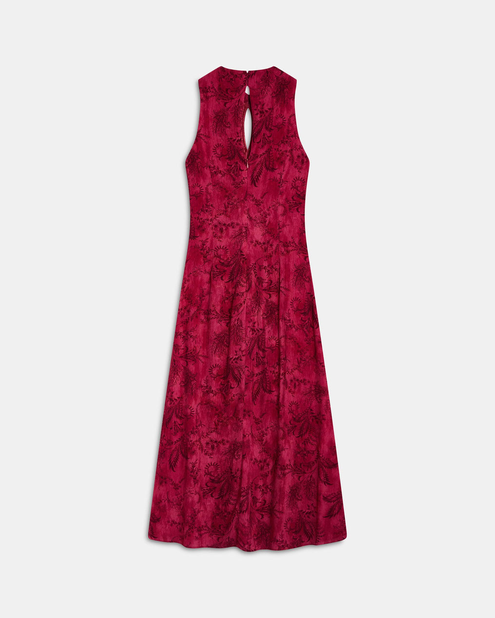 Vestido Fruncido Delantero Estampado Fucsia