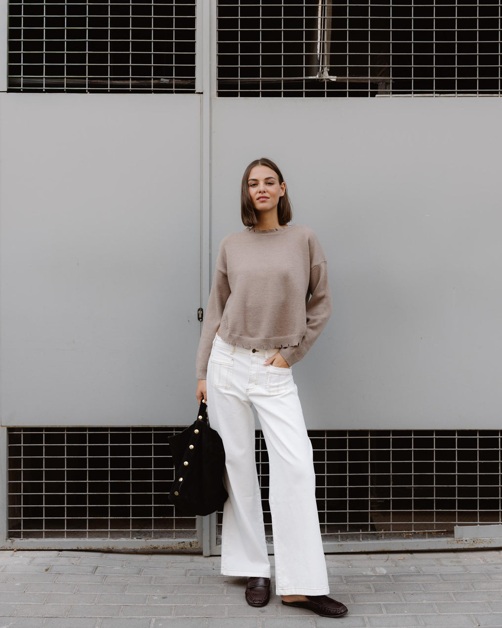Jeans Bordado Sol Blanco