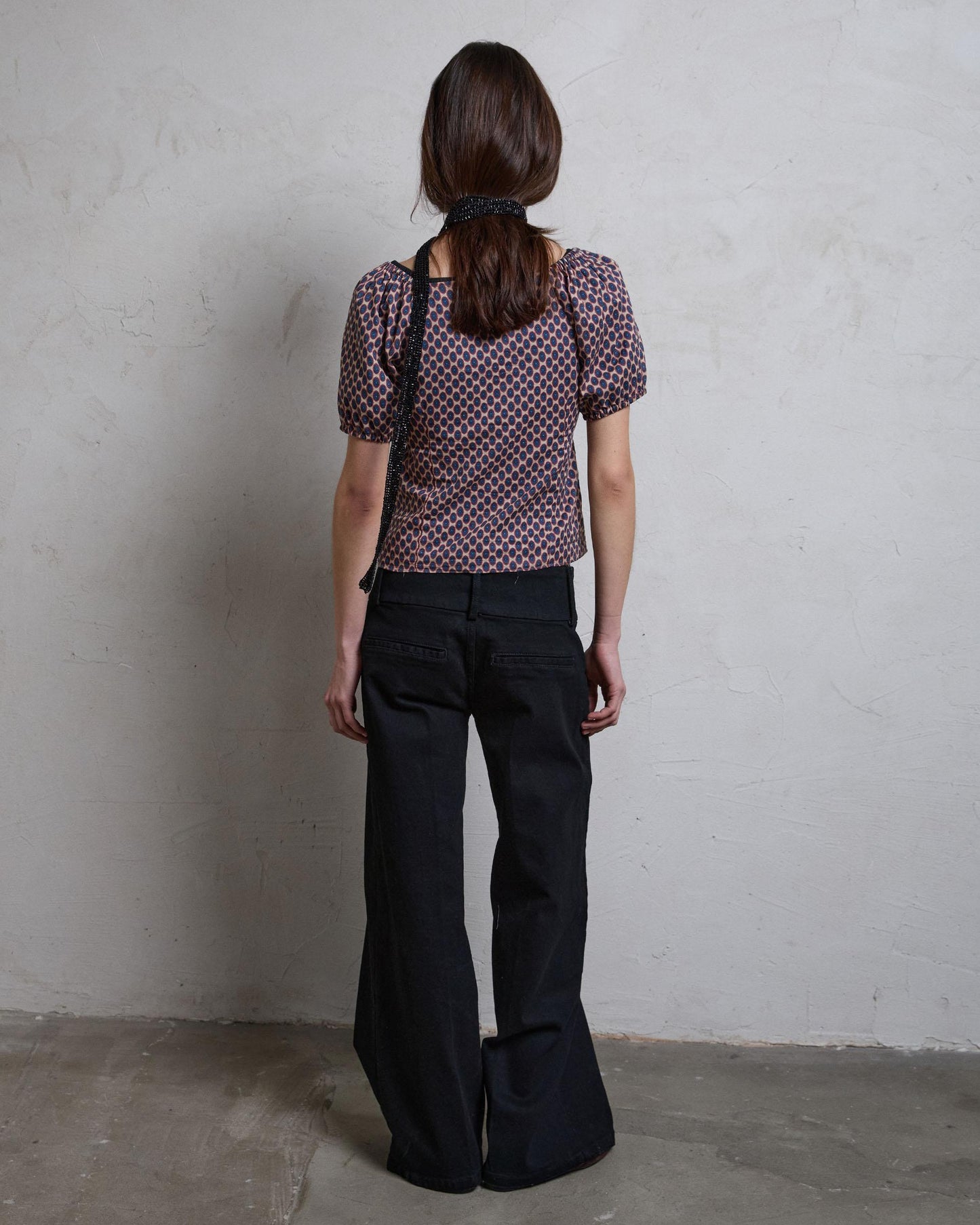 Top Fruncido Escote Manga Corta Multicolor