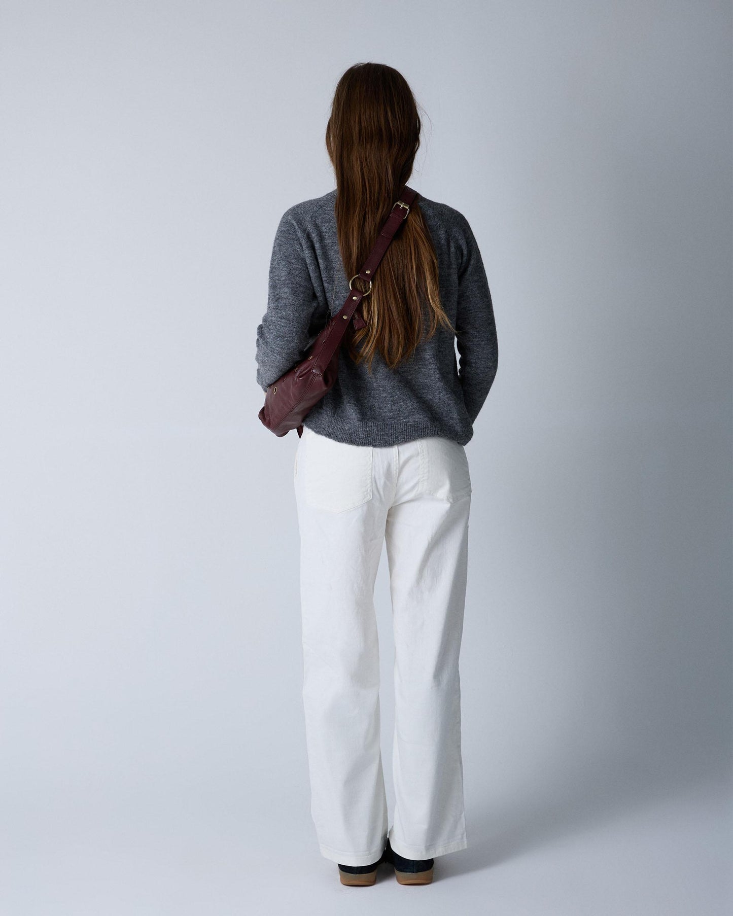 White Floral and Checkered Embroidered Jeans