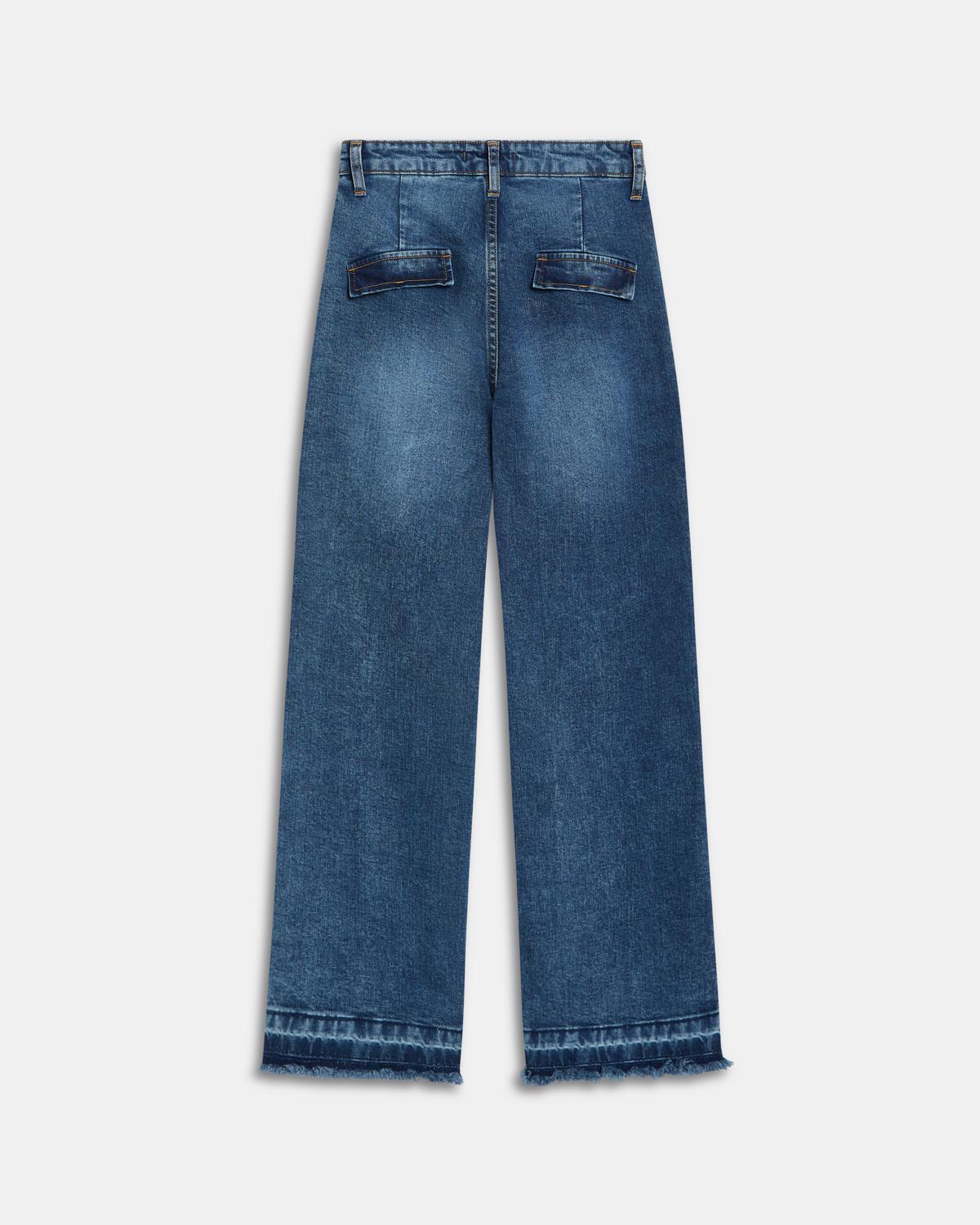 Blue Straight Wide Jeans