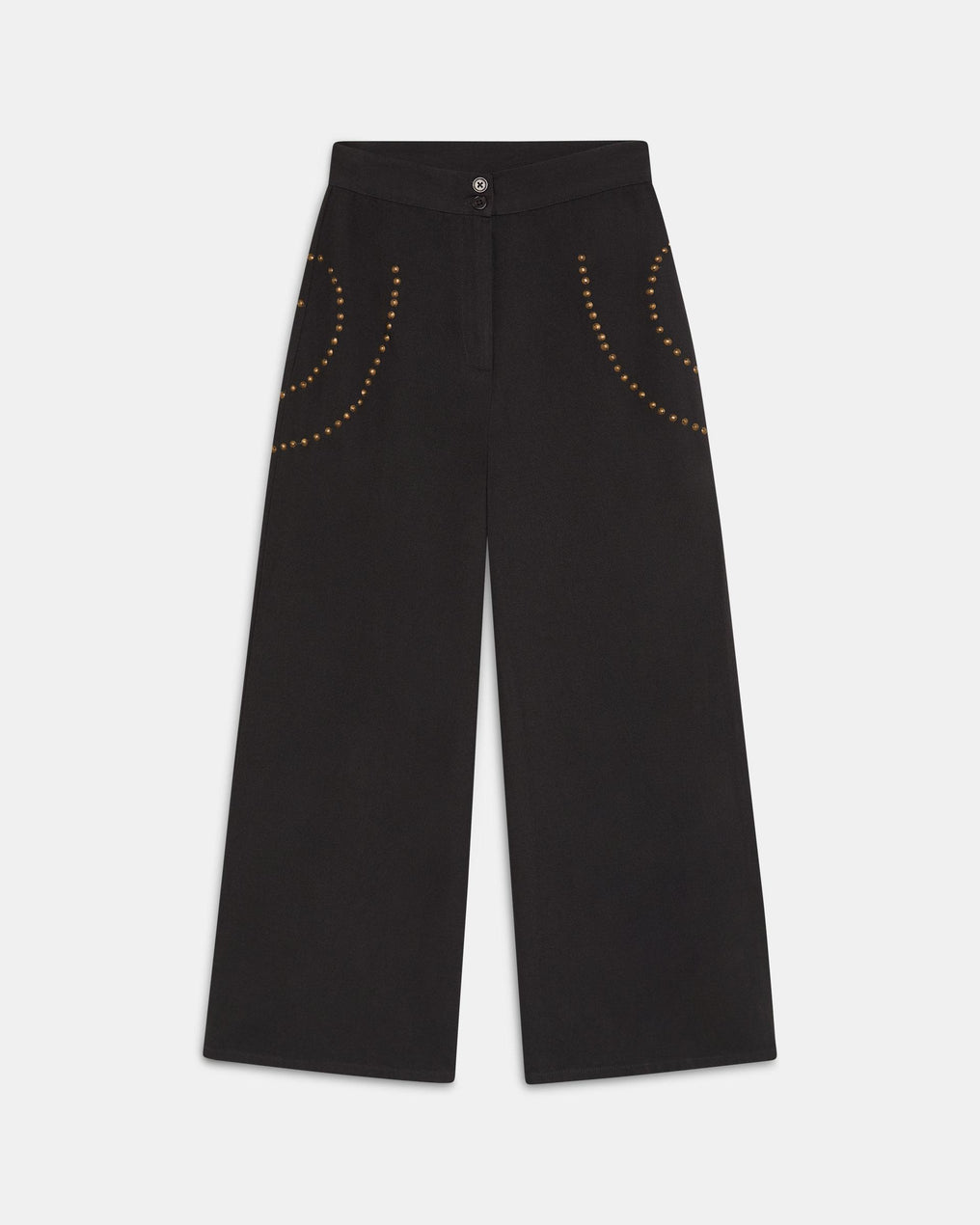 Calças com tachas em espiral na cor antracite