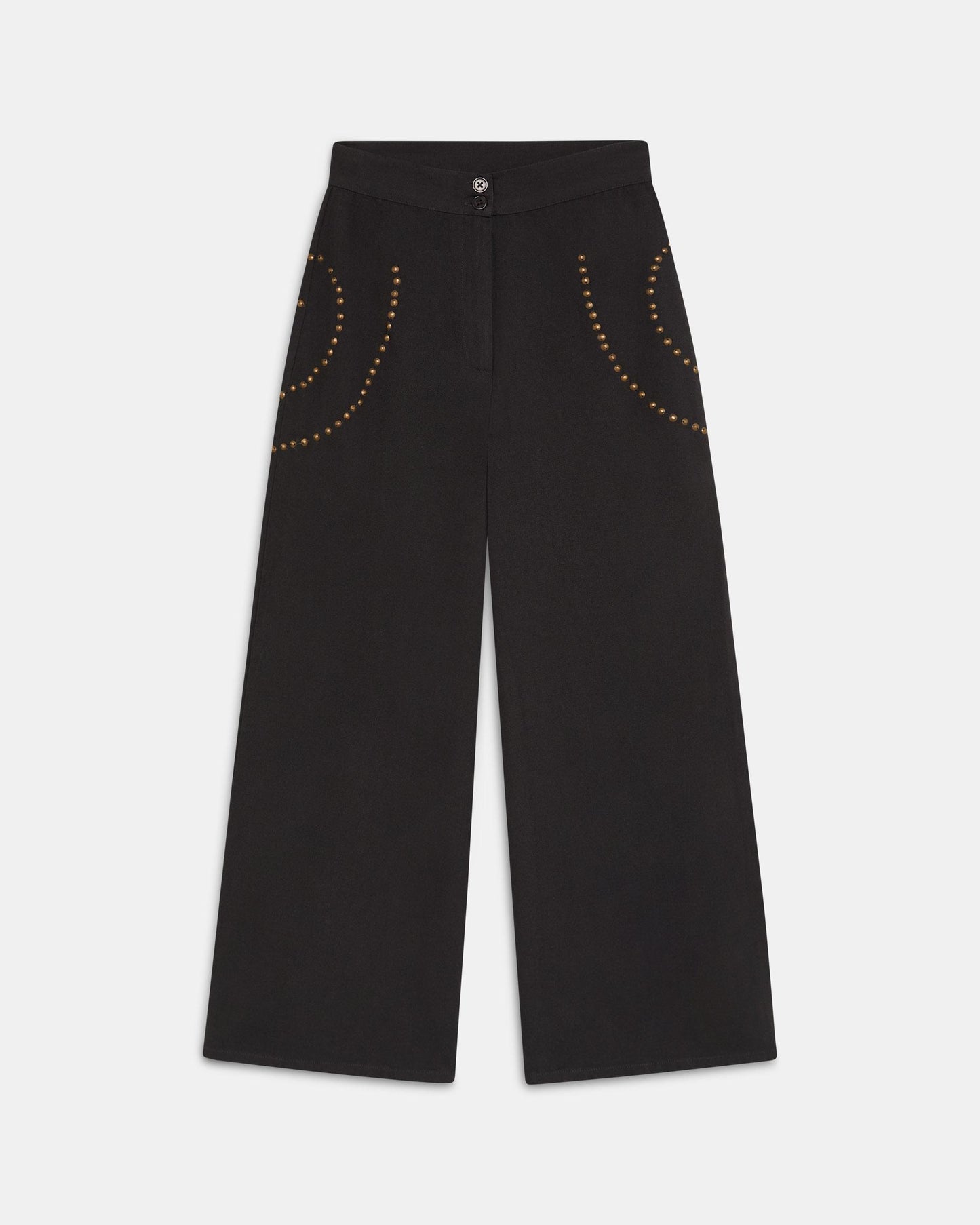 Calças com tachas em espiral na cor antracite