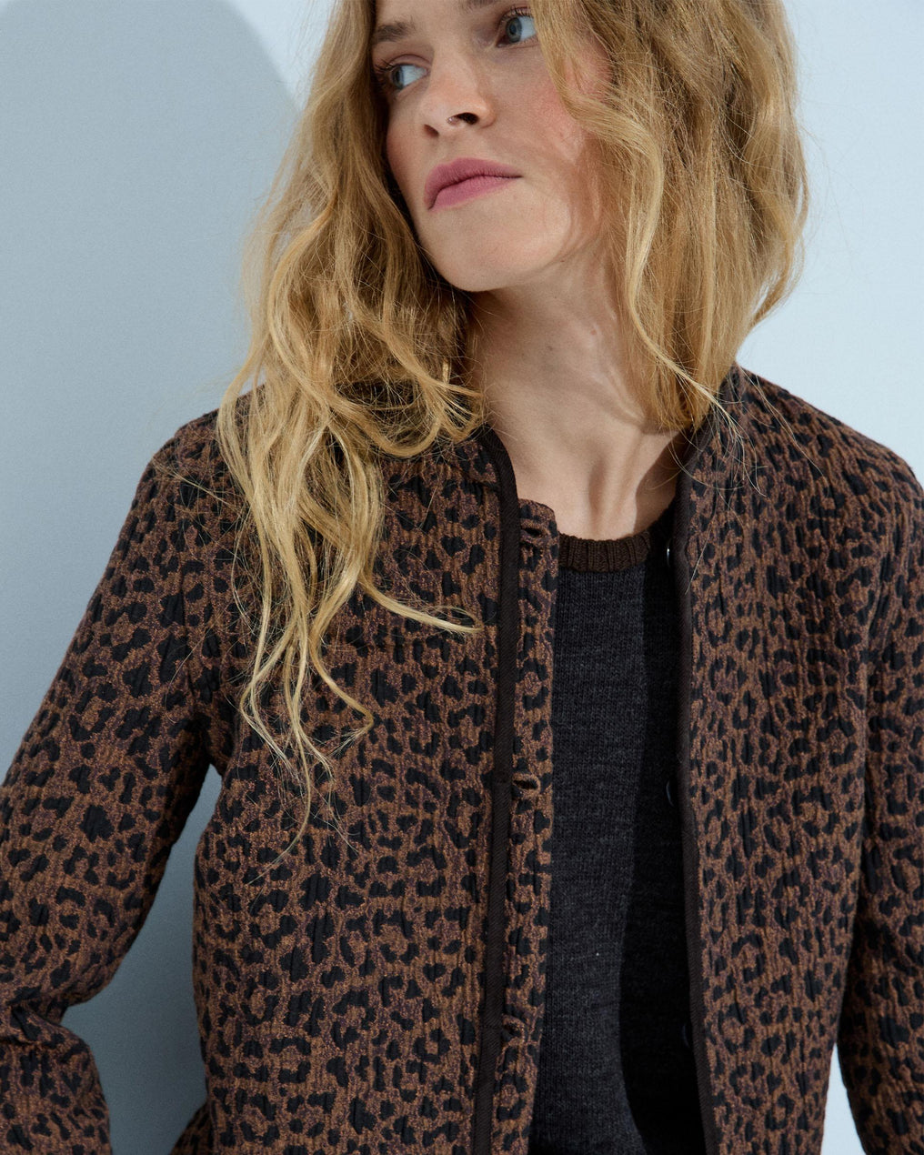 Chaqueta Animal Print Marrón