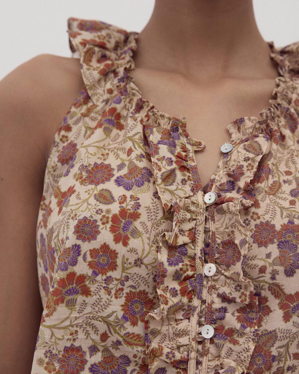 Top sem Mangas com Estampado Multicolor