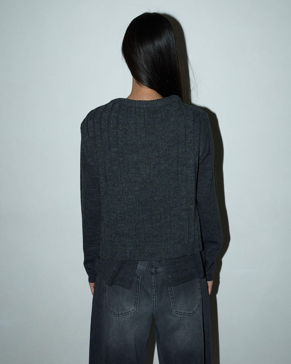 Anthracite V-Neck Knit Vest