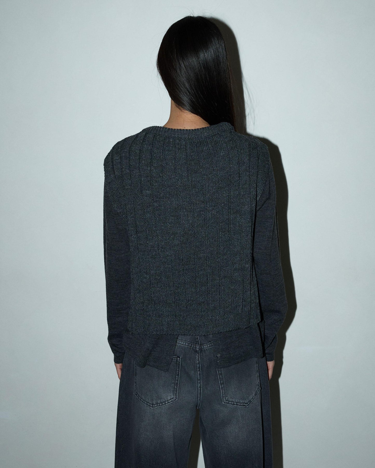 Anthracite V-Neck Knit Vest