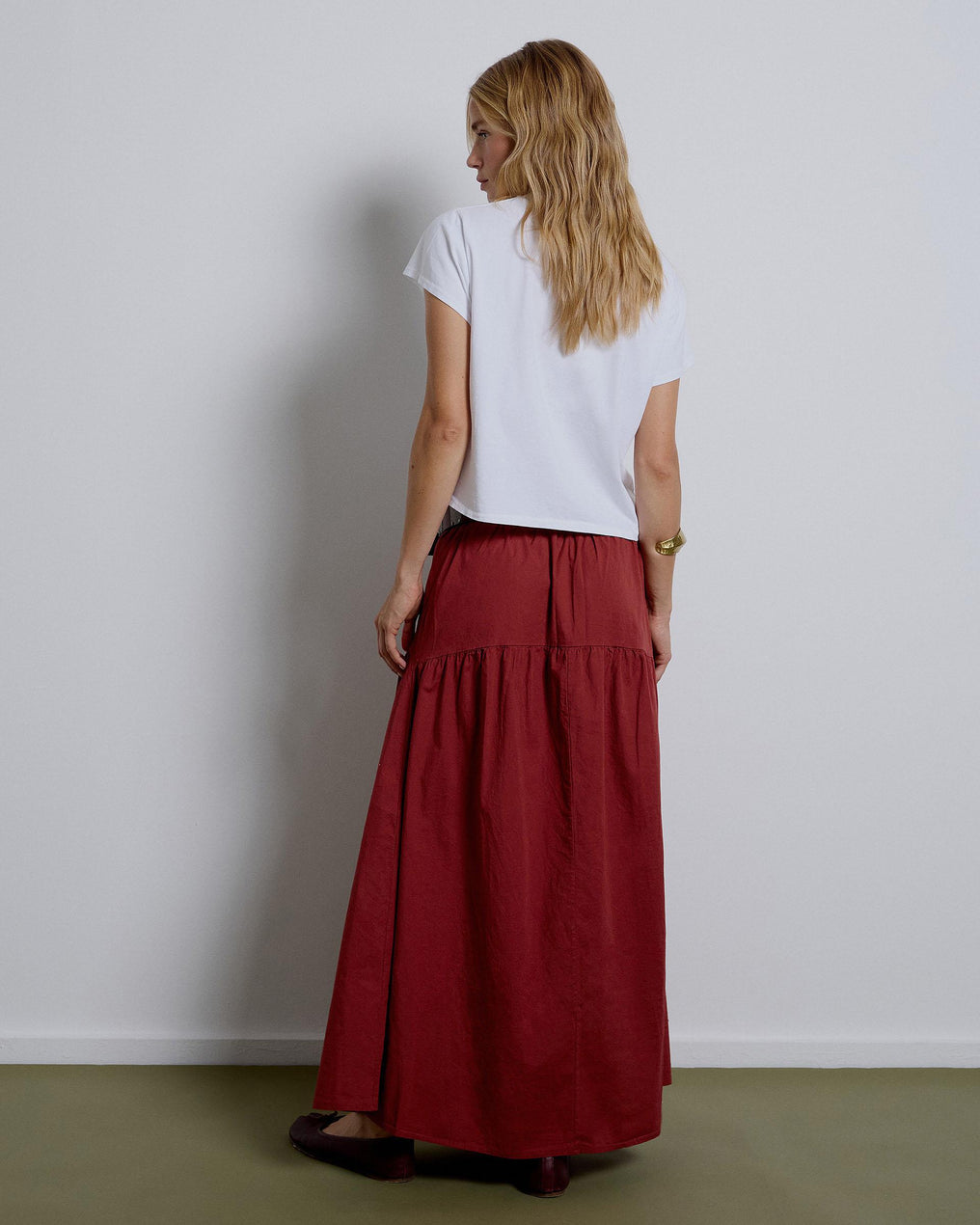 Long Skirt with Tile Yoke