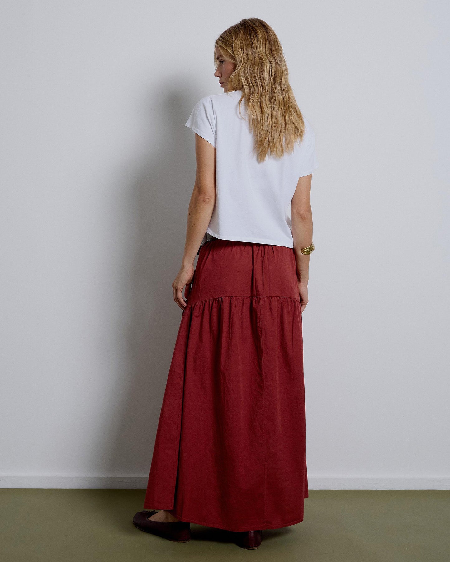 Long Skirt with Tile Yoke
