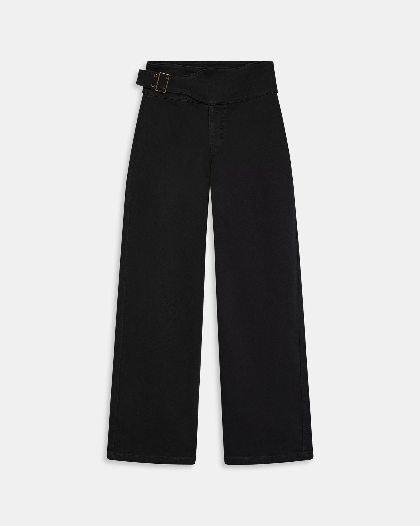 Jeans Cinturón Hebilla Lateral Negro