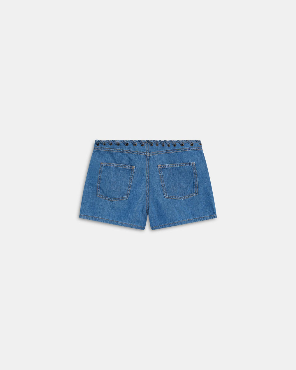 Shorts Pespuntes Azul