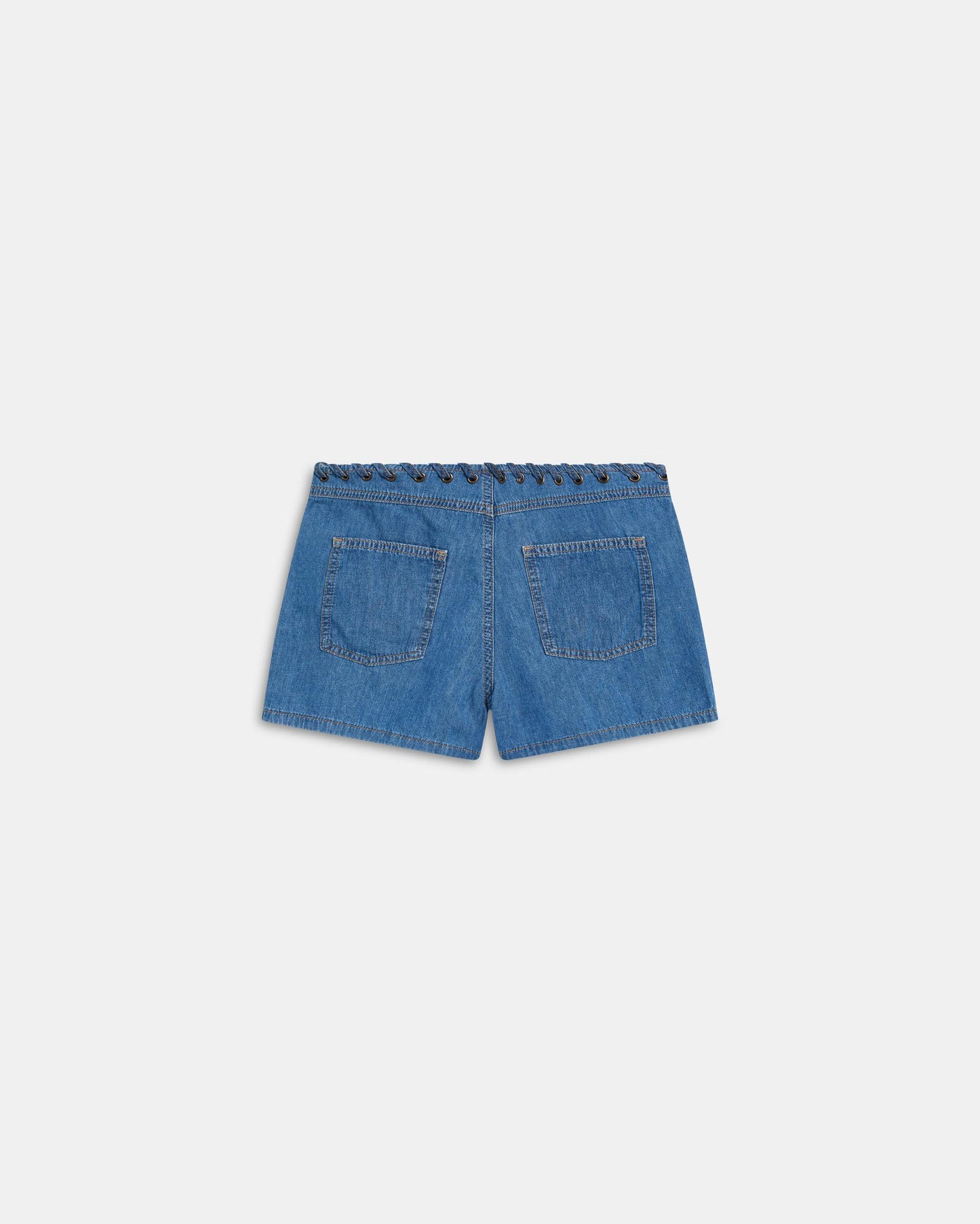 Shorts Pespuntes Azul