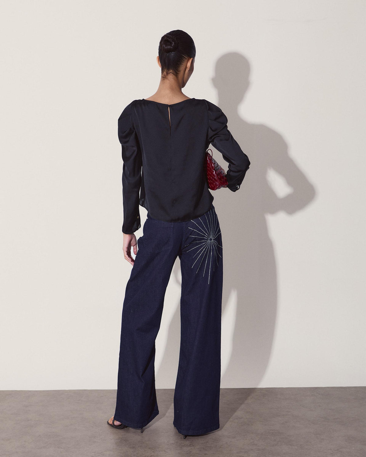 Puff Sleeve Blouse Black