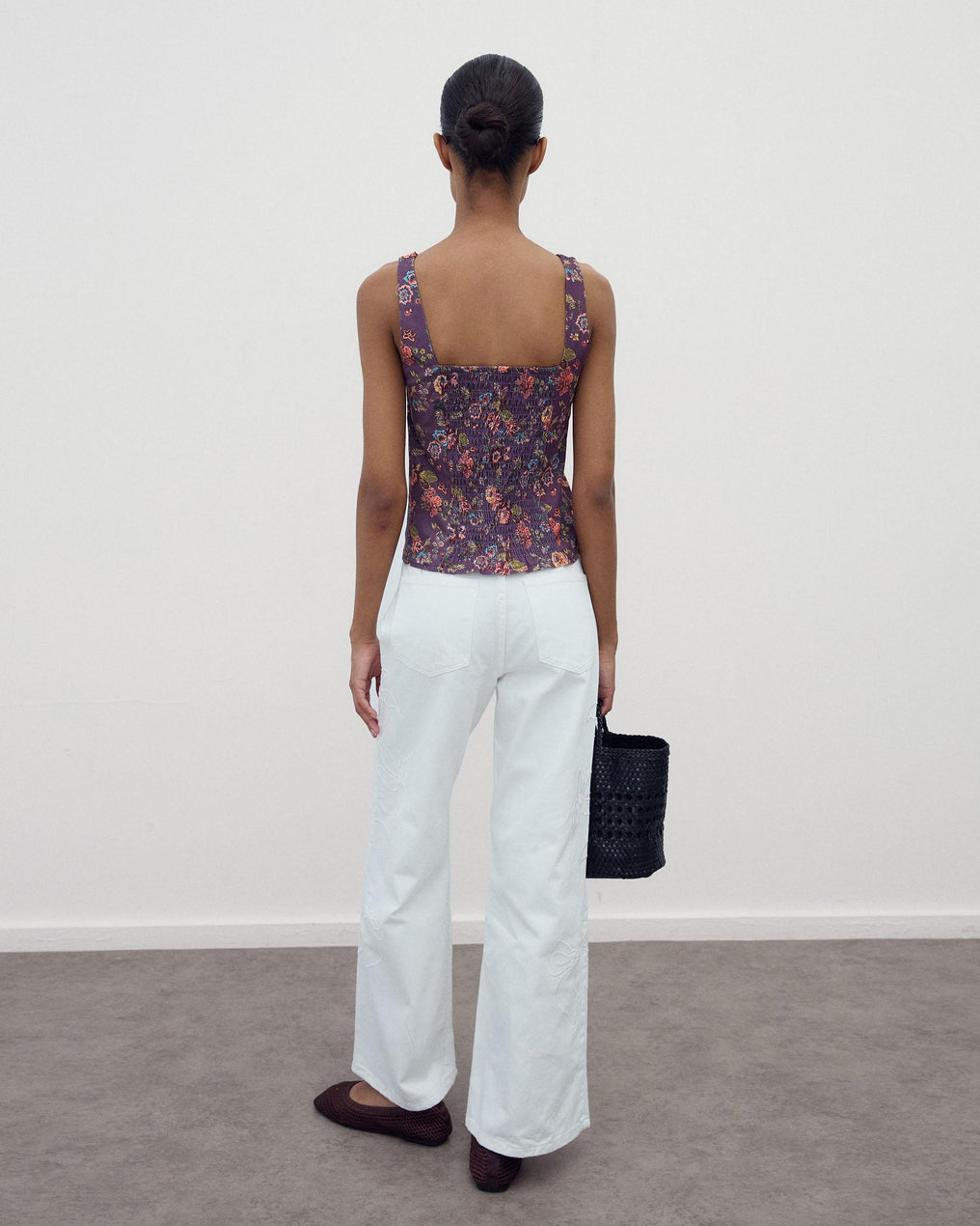 Top Corpete Estampado Floral Roxo
