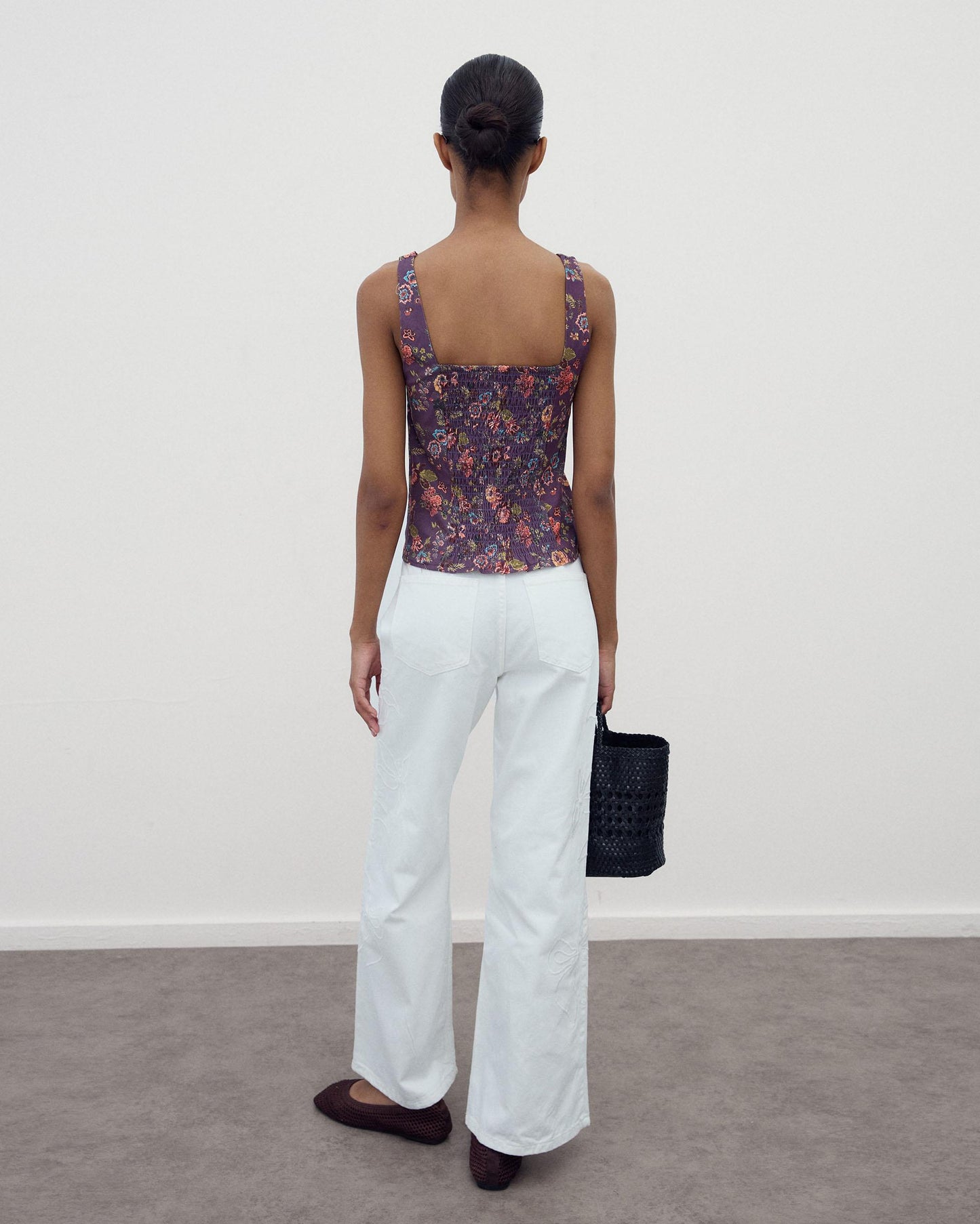 Top Corpete Estampado Floral Roxo